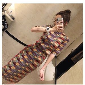 Chanel Multicolor Check Knit Dress 2018